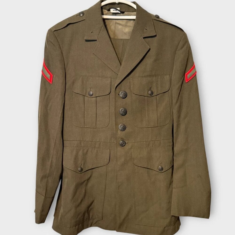 USMC Marine Corps Alpha Class A Service Dress Jacket Military Coat Size 40R